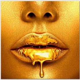 Oppidan Home "Dripping in Gold" Acrylic Wall Art (40"H X 40"W)