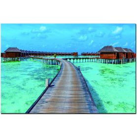 Oppidan Home "Inner Coastal Vacation on Water" (32"H x 48"W)