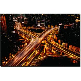 Oppidan Home "Downtown Bustling Interstate" (32"H x 48"W)