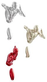 Set of three Wall Runners, Metallic Red, Gold, Chrome - Size 13" x 9" x 6"