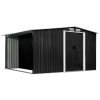 Garden Shed with Sliding Doors Anthracite 129.7"x102"x70.1" Steel