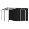 Garden Shed with Extended Roof Anthracite 132.3"x106.3"x71.3" Steel