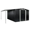 Garden Shed with Sliding Doors Anthracite 152"x122.8"x70.1" Steel