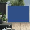 Patio Retractable Side Awning 66.9"x196.9" Blue