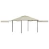 Gazebo with Double Extended Roofs 9.8'x9.8'x9' Cream 0.6 oz/ft²