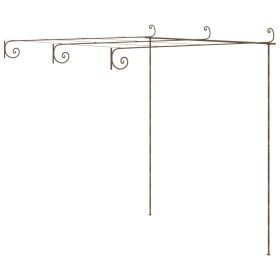 Garden Pergola Antique Brown 9.8'x9.8'x8.2' Iron