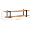 TV Stand 63"x15.7"x15.7" Solid Wood Acacia