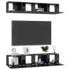 TV Cabinets 4 pcs High Gloss Black 31.5"x11.8"x11.8" Engineered Wood