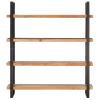 4-Tier Bookcase 63"x15.7"x70.9" Solid Acacia Wood