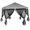 Hexagonal Pop-Up Marquee with 6 Sidewalls Gray 11.8'x10.2'