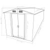 Garden Shed 101.2"x154.3"x71.3" Metal Gray