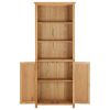 Bookcase with 2 Doors 35.4"x11.8"x78.7" Solid Oak Wood