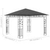 Gazebo with Mosquito Net 9.8'x9.8'x9' Anthracite 0.6 oz/ft²