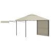 Gazebo with Double Extended Roofs 9.8'x9.8'x9' Cream 0.6 oz/ft²