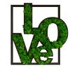 LOVE Moss Letter Metal Wall Art