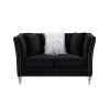 LTL, Black, Velvet, 2+3 Seat Sofa Set, Acrylic Feet, Cushion Combination Lounge Sofa, Deep Tufted Button Luxury Sofa for Living Room