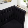LTL, Black, Velvet, 2+3 Seat Sofa Set, Acrylic Feet, Cushion Combination Lounge Sofa, Deep Tufted Button Luxury Sofa for Living Room