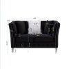 LTL, Black, Velvet, 2+3 Seat Sofa Set, Acrylic Feet, Cushion Combination Lounge Sofa, Deep Tufted Button Luxury Sofa for Living Room