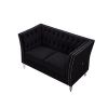 LTL, Black, Velvet, 2+3 Seat Sofa Set, Acrylic Feet, Cushion Combination Lounge Sofa, Deep Tufted Button Luxury Sofa for Living Room