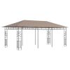 Gazebo with Mosquito Net 19.7'x9.8'x9' Taupe 0.6 oz/ft²