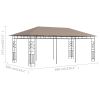 Gazebo with Mosquito Net 19.7'x9.8'x9' Taupe 0.6 oz/ft²
