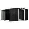 Garden Shed with Sliding Doors Anthracite 129.7"x102"x70.1" Steel