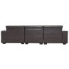 306*96*83cm Retro Pu 26cm Fully Detachable Armrests Three-Seater With Side Pockets Full Pull Points Indoor Multi-Person Sofa Brown