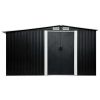Garden Shed with Sliding Doors Anthracite 129.7"x102"x70.1" Steel