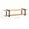 TV Stand 63"x15.7"x15.7" Solid Rough Mango Wood