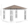 Gazebo with Mosquito Net 9.8'x9.8'x9' Taupe 0.6 oz/ft²