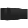 TV Cabinets 4 pcs High Gloss Black 31.5"x11.8"x11.8" Engineered Wood