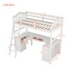 Downloads: 22  Twin size Loft Bed with Drawers;  Cabinet;  Shelves and Desk;  Wooden Loft Bed with Desk