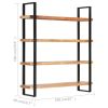 4-Tier Bookcase 63"x15.7"x70.9" Solid Acacia Wood