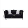 LTL, Black, Velvet, 2+3 Seat Sofa Set, Acrylic Feet, Cushion Combination Lounge Sofa, Deep Tufted Button Luxury Sofa for Living Room