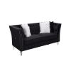 LTL, Black, Velvet, 2+3 Seat Sofa Set, Acrylic Feet, Cushion Combination Lounge Sofa, Deep Tufted Button Luxury Sofa for Living Room