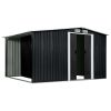 Garden Shed with Sliding Doors Anthracite 129.7"x51.6"x70.1" Steel
