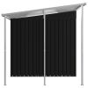 Garden Shed with Extended Roof Anthracite 136.2"x76"x71.3" Steel