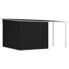 Garden Shed with Extended Roof Anthracite 132.3"x106.3"x71.3" Steel
