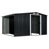 Garden Shed with Sliding Doors Anthracite 129.7"x51.6"x70.1" Steel