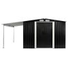 Garden Shed with Sliding Doors Anthracite 152"x102"x70.1" Steel