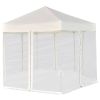 Hexagonal Pop-Up Marquee with 6 Sidewalls Cream White 11.8'x10.2'