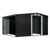 Garden Shed with Sliding Doors Anthracite 129.7"x80.7"x70.1" Steel