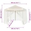 Hexagonal Pop-Up Marquee with 6 Sidewalls Cream White 11.8'x10.2'