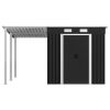 Garden Shed with Extended Roof Anthracite 136.2"x92.9"x71.3" Steel