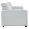 306*96*83cm Teddy Velvet, 26cm Fully Detachable Armrests, Three-Seater With Side Pockets, Backrest Pull Points, Indoor Multi-Person Sofa, Off-White