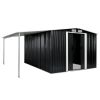 Garden Shed with Sliding Doors Anthracite 152"x122.8"x70.1" Steel