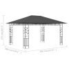 Gazebo with Mosquito Net 13.1'x9.8'x9' Anthracite 0.6 oz/ft²