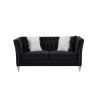 LTL, Black, Velvet, 2+3 Seat Sofa Set, Acrylic Feet, Cushion Combination Lounge Sofa, Deep Tufted Button Luxury Sofa for Living Room