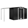 Garden Shed with Sliding Doors Anthracite 152"x51.6"x70.1" Steel
