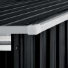 Garden Shed with Extended Roof Anthracite 132.3"x106.3"x71.3" Steel